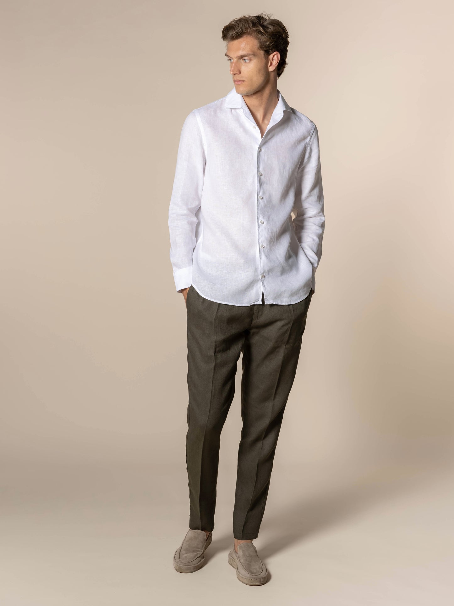 Olive Linen Seaside Pants