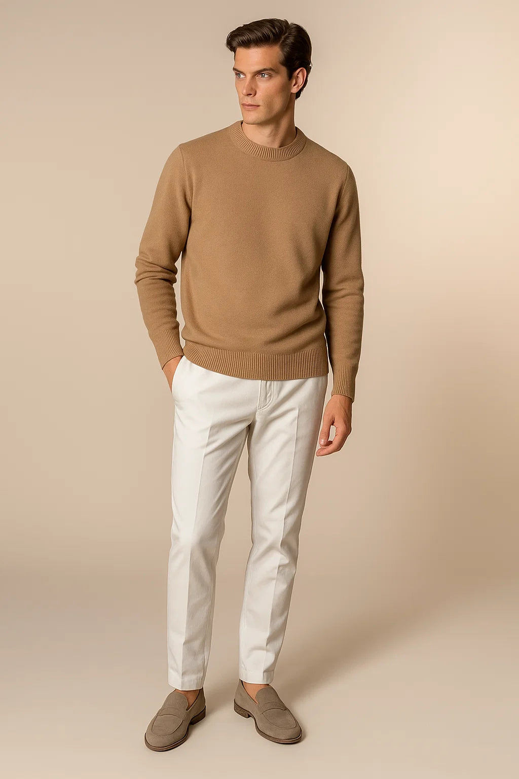 Cavaliere Cashmere Crewneck Camel
