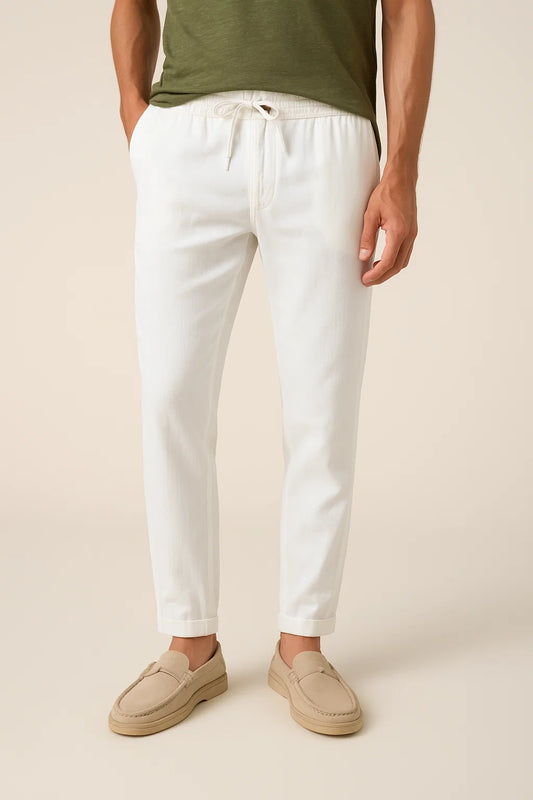 Ecru Linen Seaside Pants