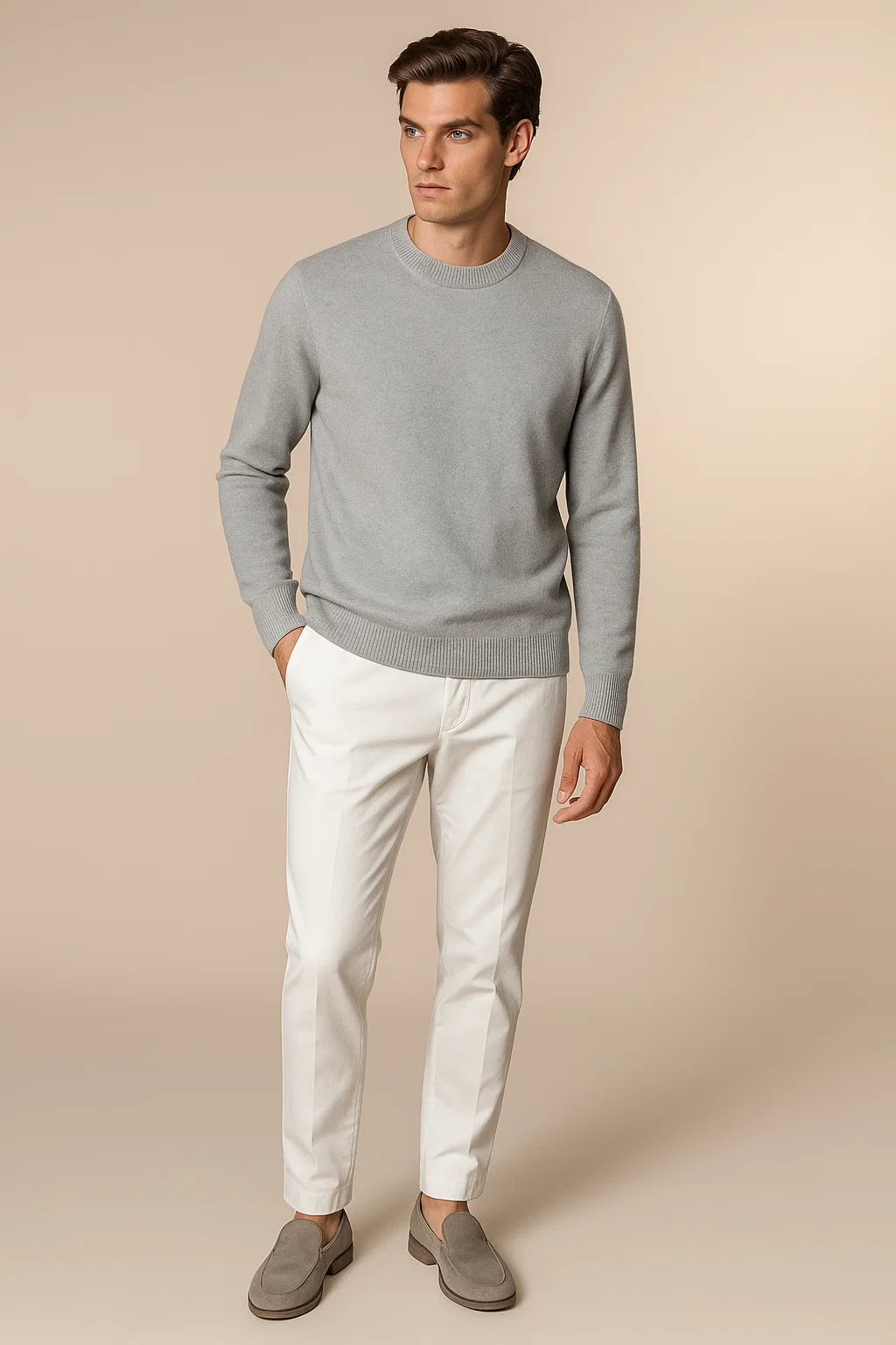 Cavaliere Cashmere Crewneck Light Grey