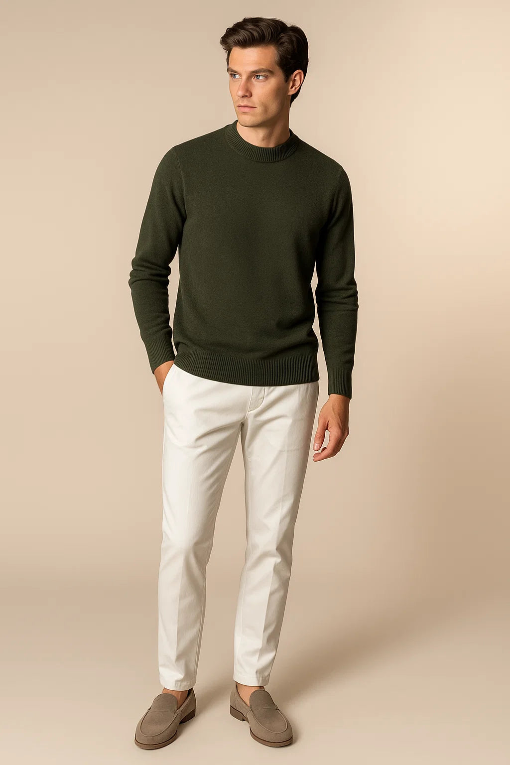 Cavaliere Cashmere Crewneck Army Green